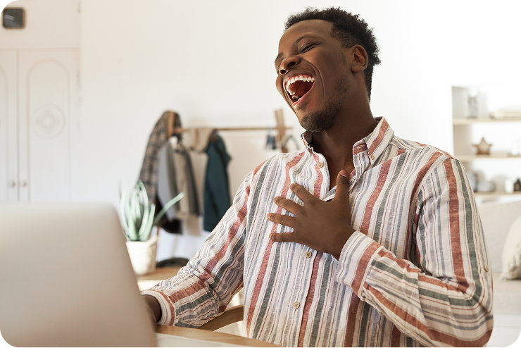 Professional using laptop